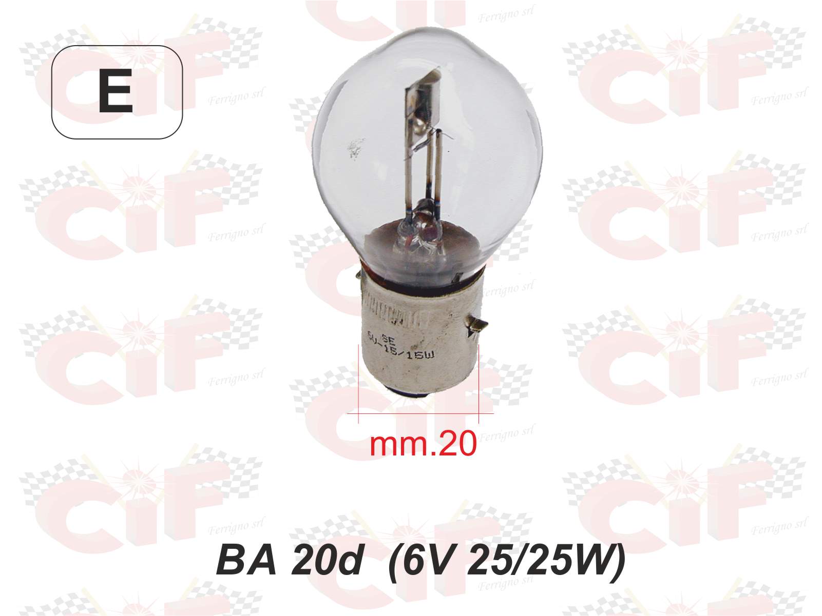 Lampadina Biluce Ba 20d (6v 25/25w) Per Fanale Anteriore Faro