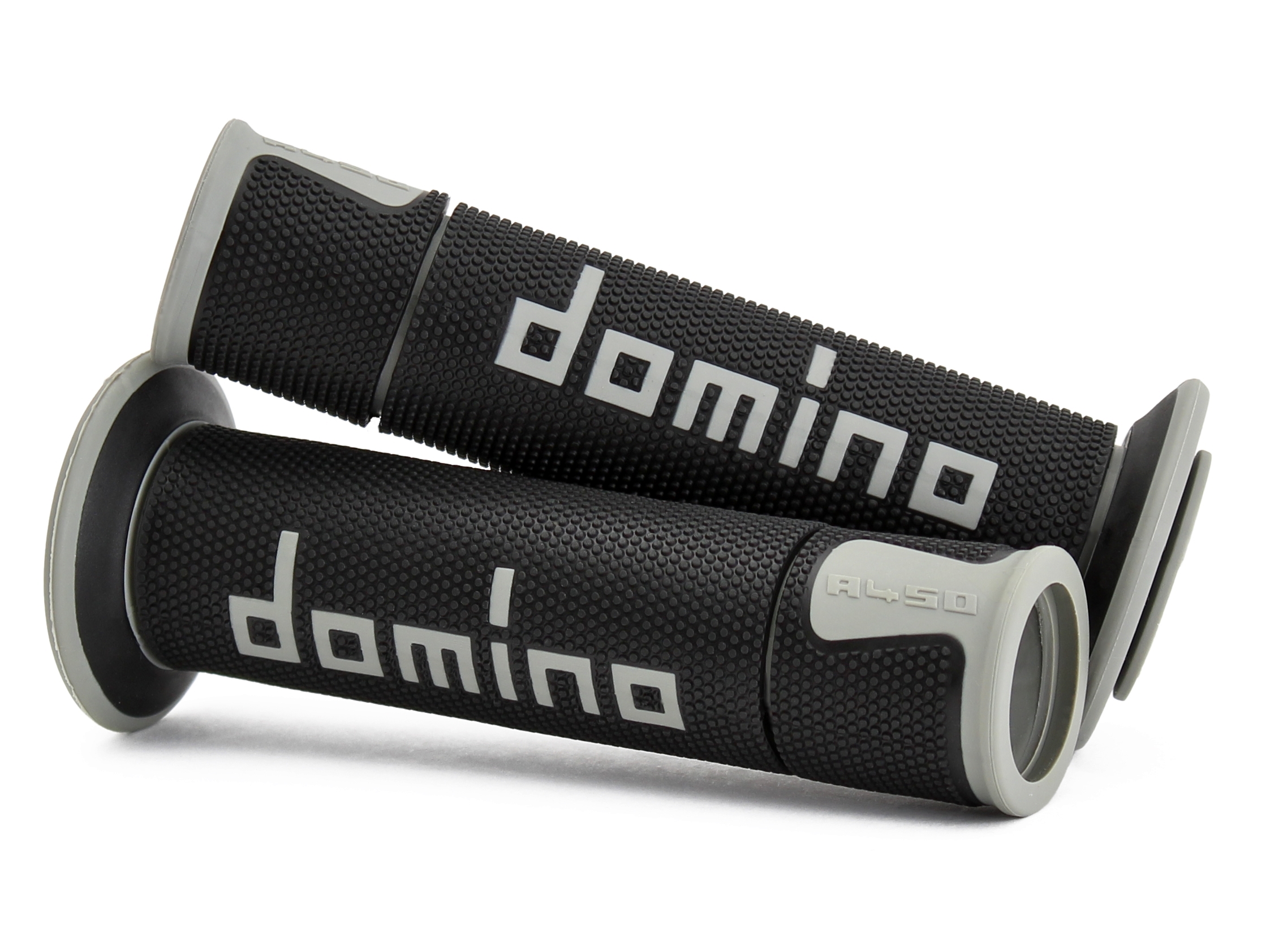 Coppia manopole Domino Road-Racing universale moto colore nero/grigio 120mm A45041C5240B7-0