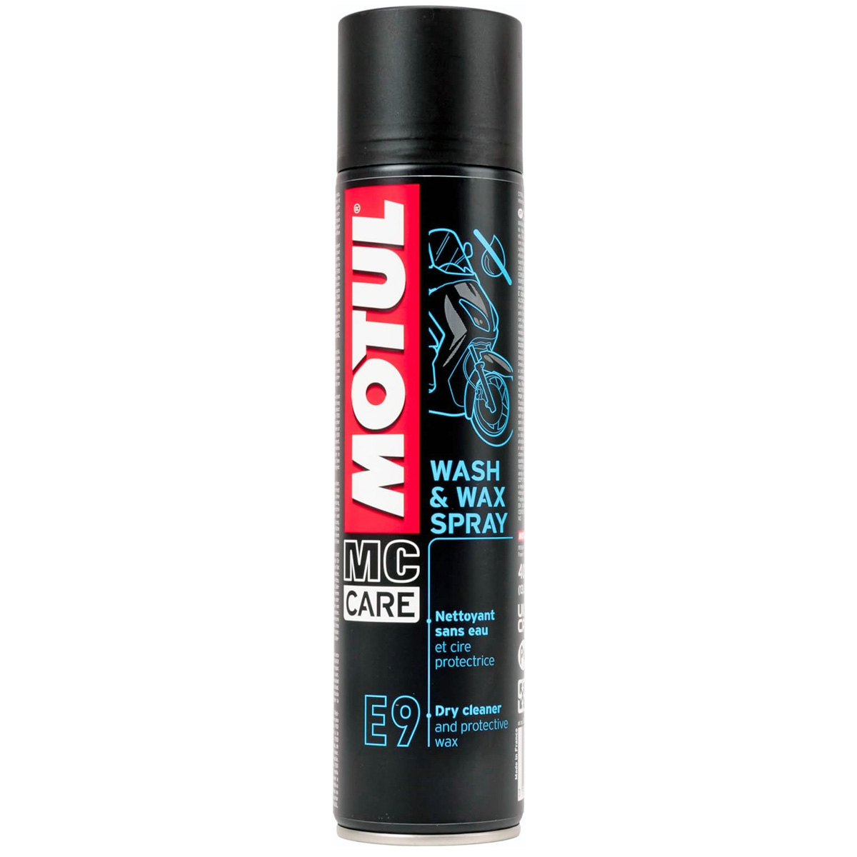 Motul E9 Wash & Wax Spray 0.400L Pulitore a secco Spray universale moto scooter