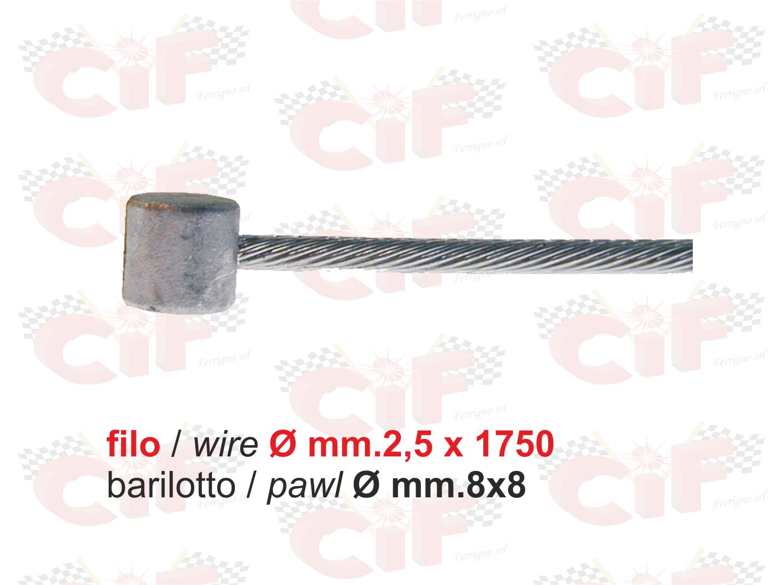 CAVO INTERNO FRIZIONE (FILO Ø 2,5x1,75)(BARILOTTO Ø 8x8)