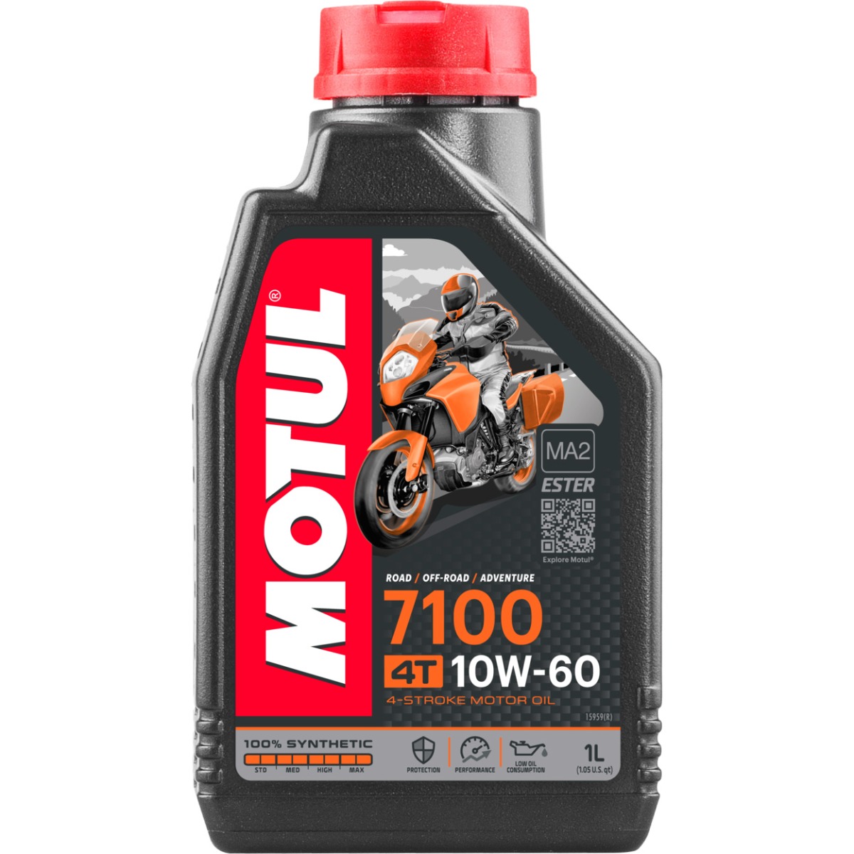 1LT OLIO MOTUL 7100 10w60 MA2 100% SINTETICO MOTO 4T
