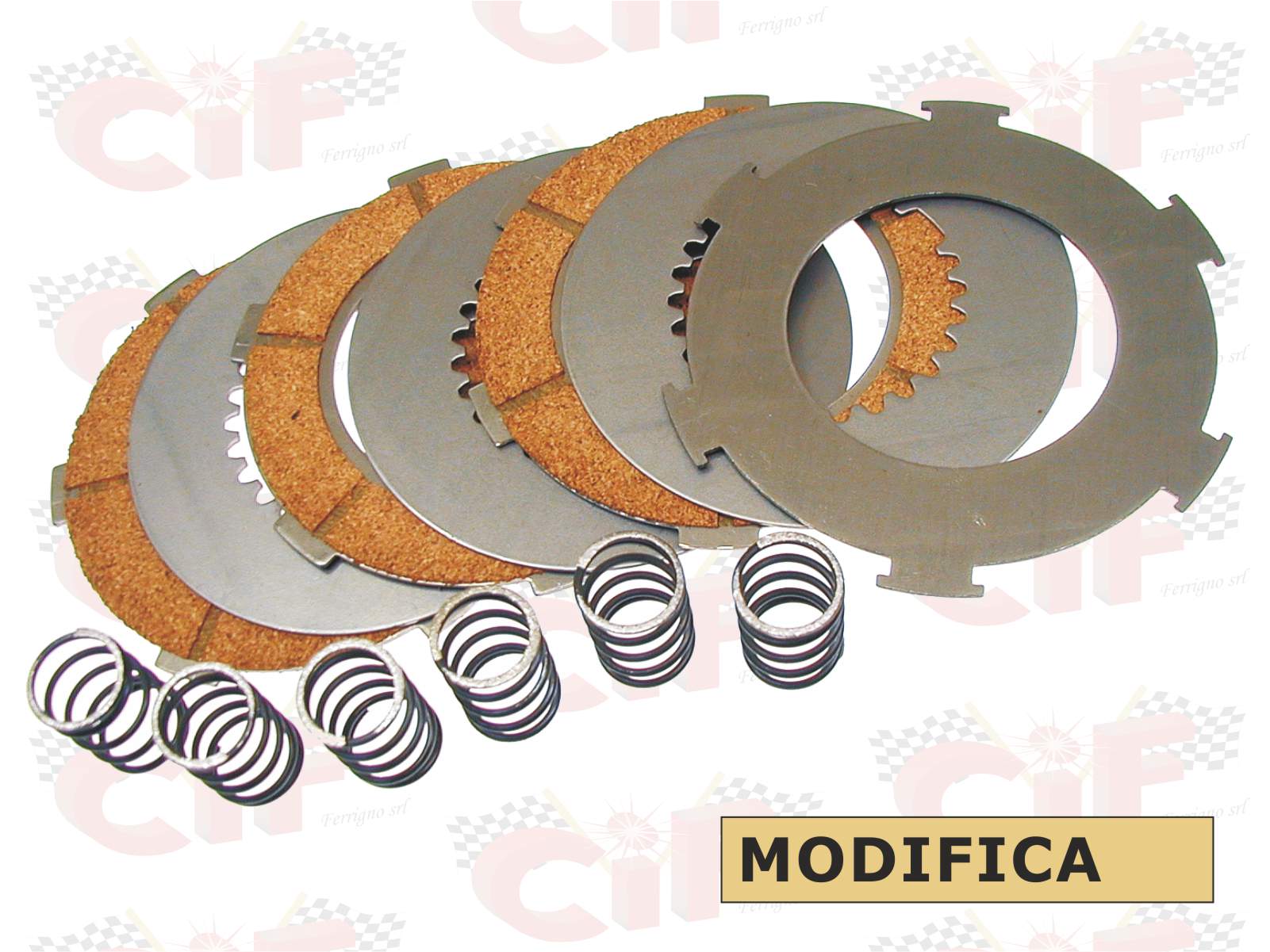 SERIE DISCHI FRIZIONE MODIFICATA 6 MOLLE RINFORZATE VESPA PX 125 - 150