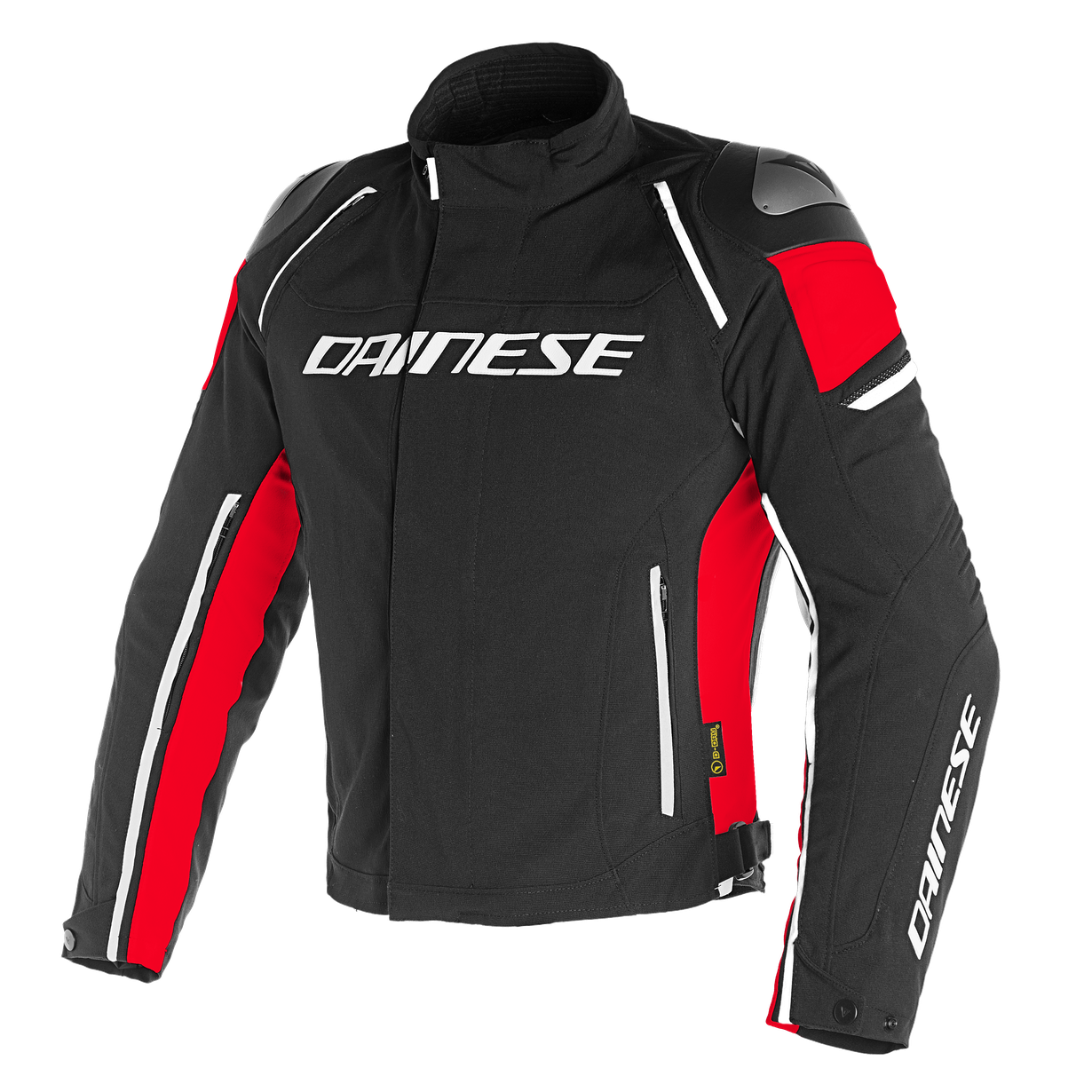 DAINESE GIACCA MOTO UOMO RACING 3 D-DRY JACKET STRADA TOURING NERO ROSSO  BLACK/FLUO-RED