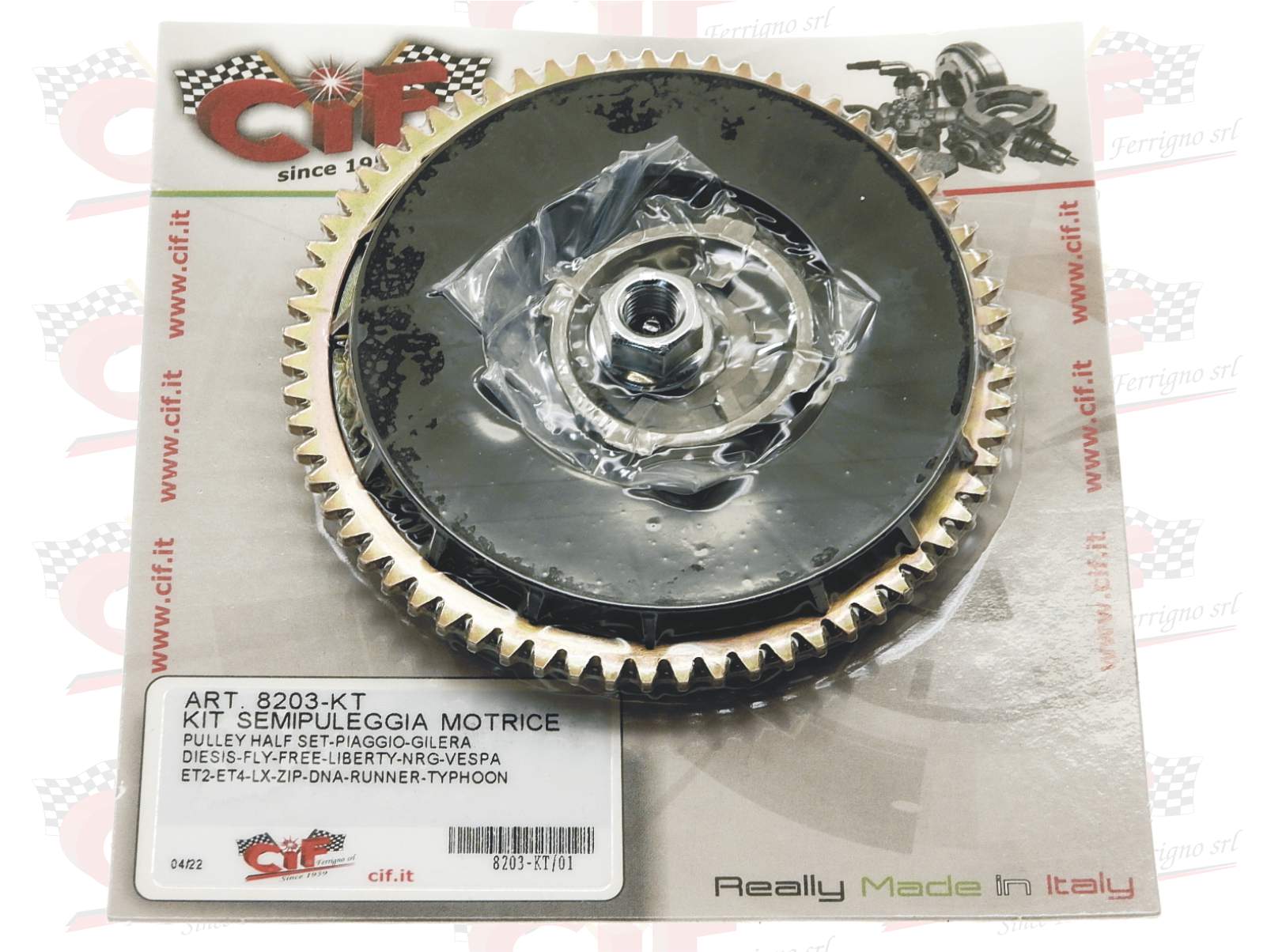 KIT SEMIPULEGGIA MOTRICE DENTATA SCOOTER PIAGGIO NRG LIBERTY 50 VESPA ET2 ET4 LX