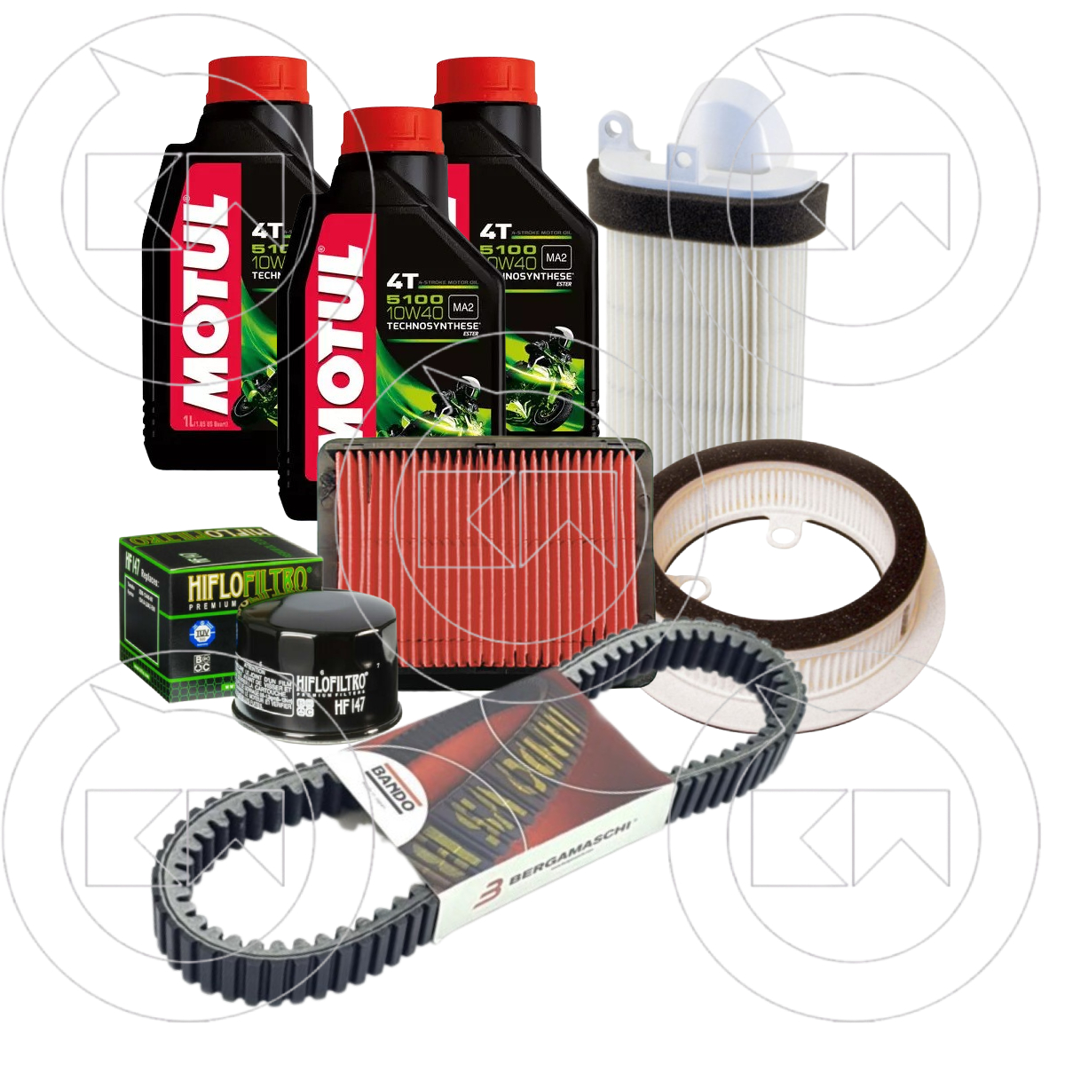 KIT TAGLIANDO OLIO MOTUL 10W40 FILTRI ARIA CINGHIA BANDO YAMAHA T-MAX 530 2012-2016