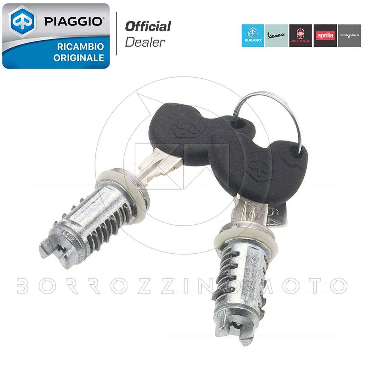 KIT CHIAVI 2 CILINDRETTI GRUPPO SERRATURE ORIGINALE PIAGGIO 5735125 UNIVERSALE SCOOTER 50