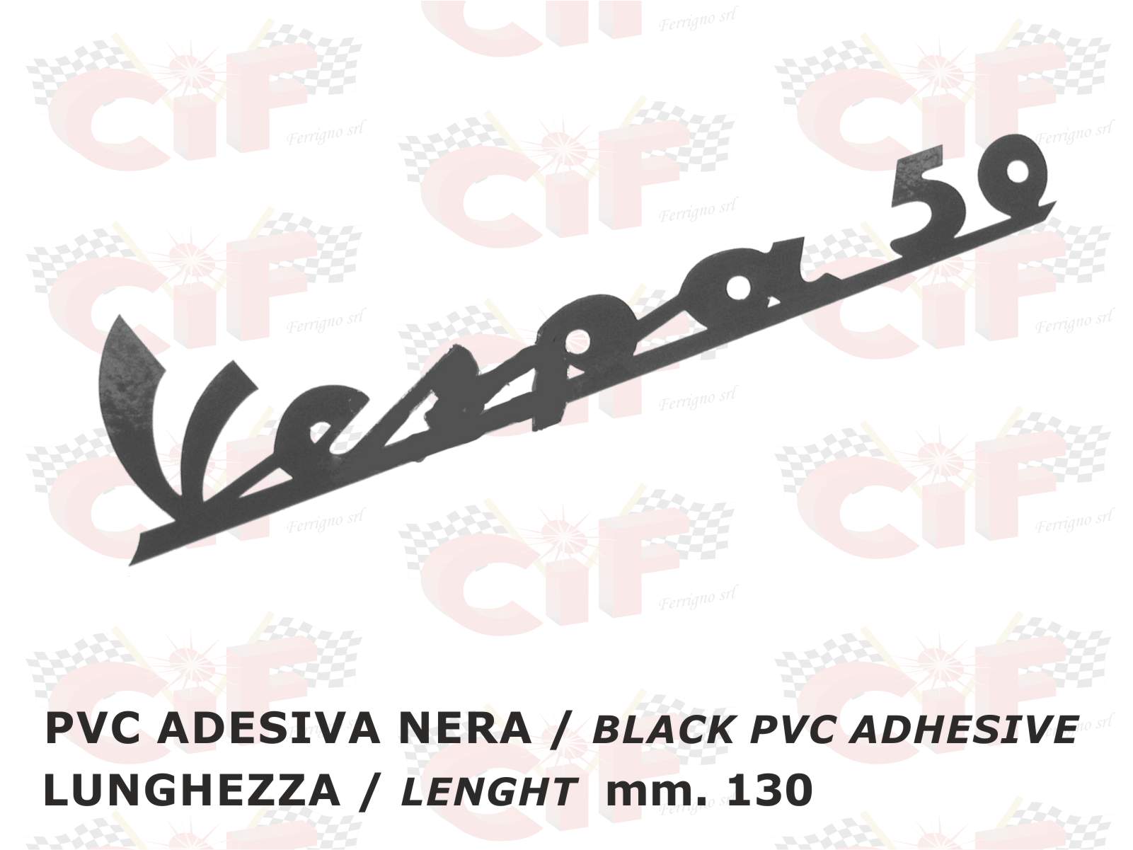 TARGHETTA VESPA 50 ADESIVA NERA PER SCUDO ANTERIORE VESPA 50 1963-1971