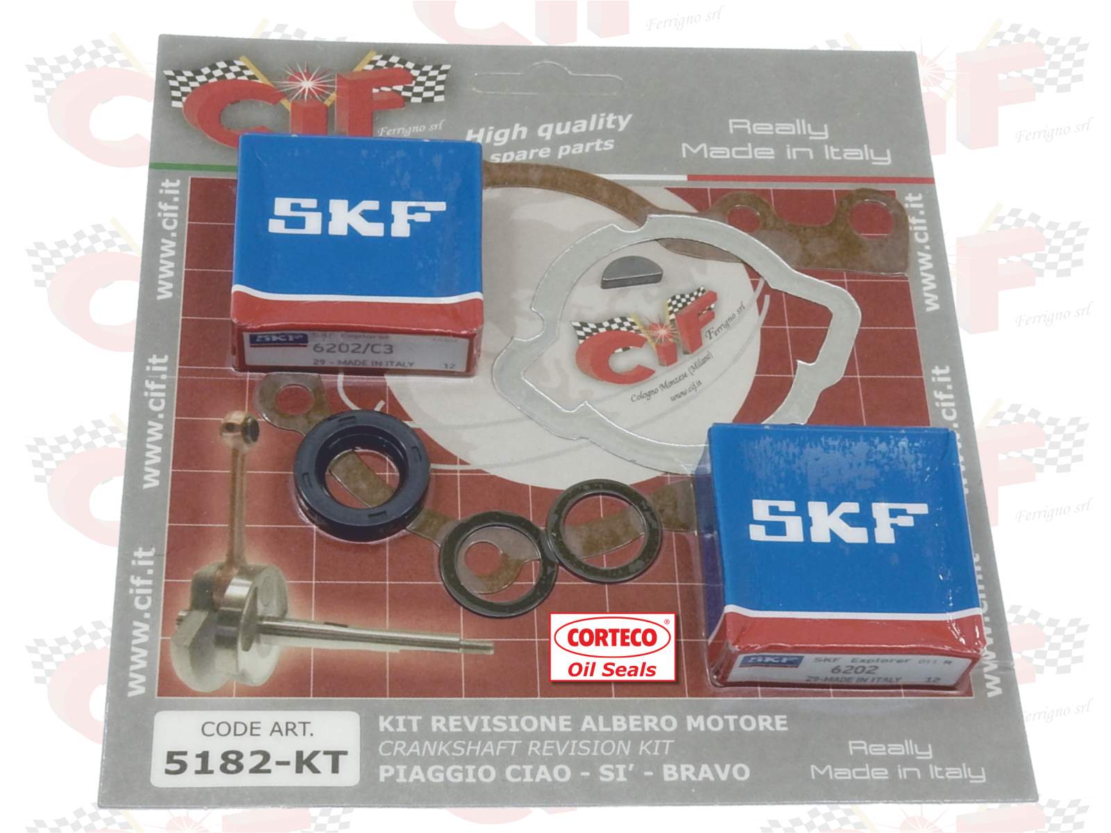 KIT REVISIONE ALBERO MOTORE CON PARAOLIO CORTECO CIAO-SI' 50