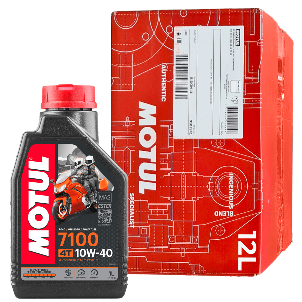 Motul 710 2T 100% synthetic 2-Stroke Ester Core 12L Engine Motor Oil 3 x 4L