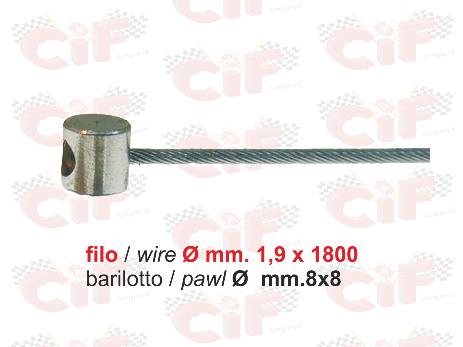 CAVO INTERNO FRIZIONE (FILO Ø 1,90x1,80)(BARILOTTO  ø 8x8)