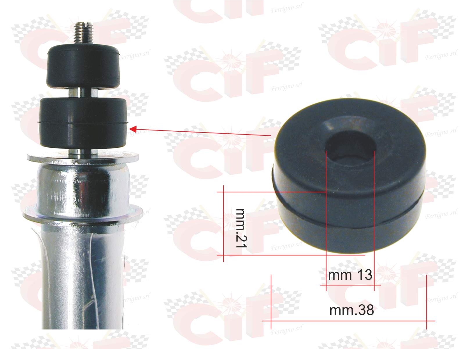 TAMPONE DI RISCONTRO INFERIORE PER AMMORTIZZATORE POSTERIORE VESPA PK 50/125