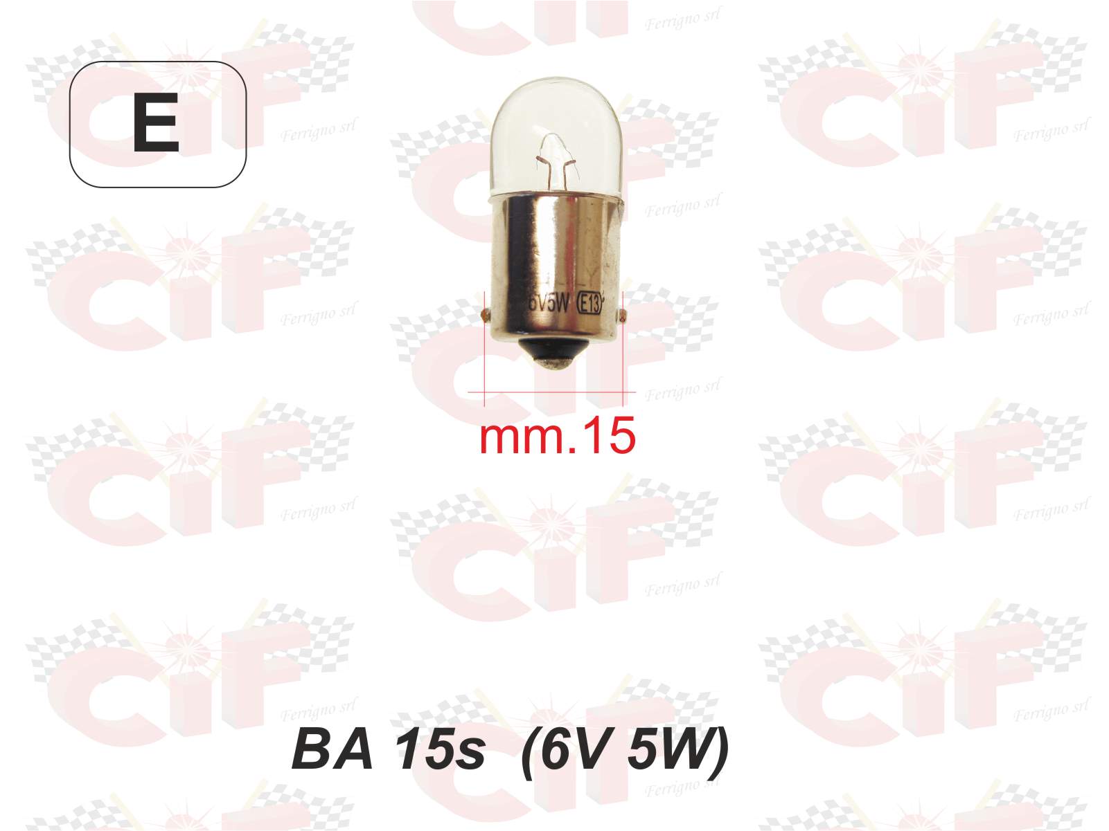 Lampadina Ba 15s (6v 5w) Luce Posizione Anteriore / Posteriore