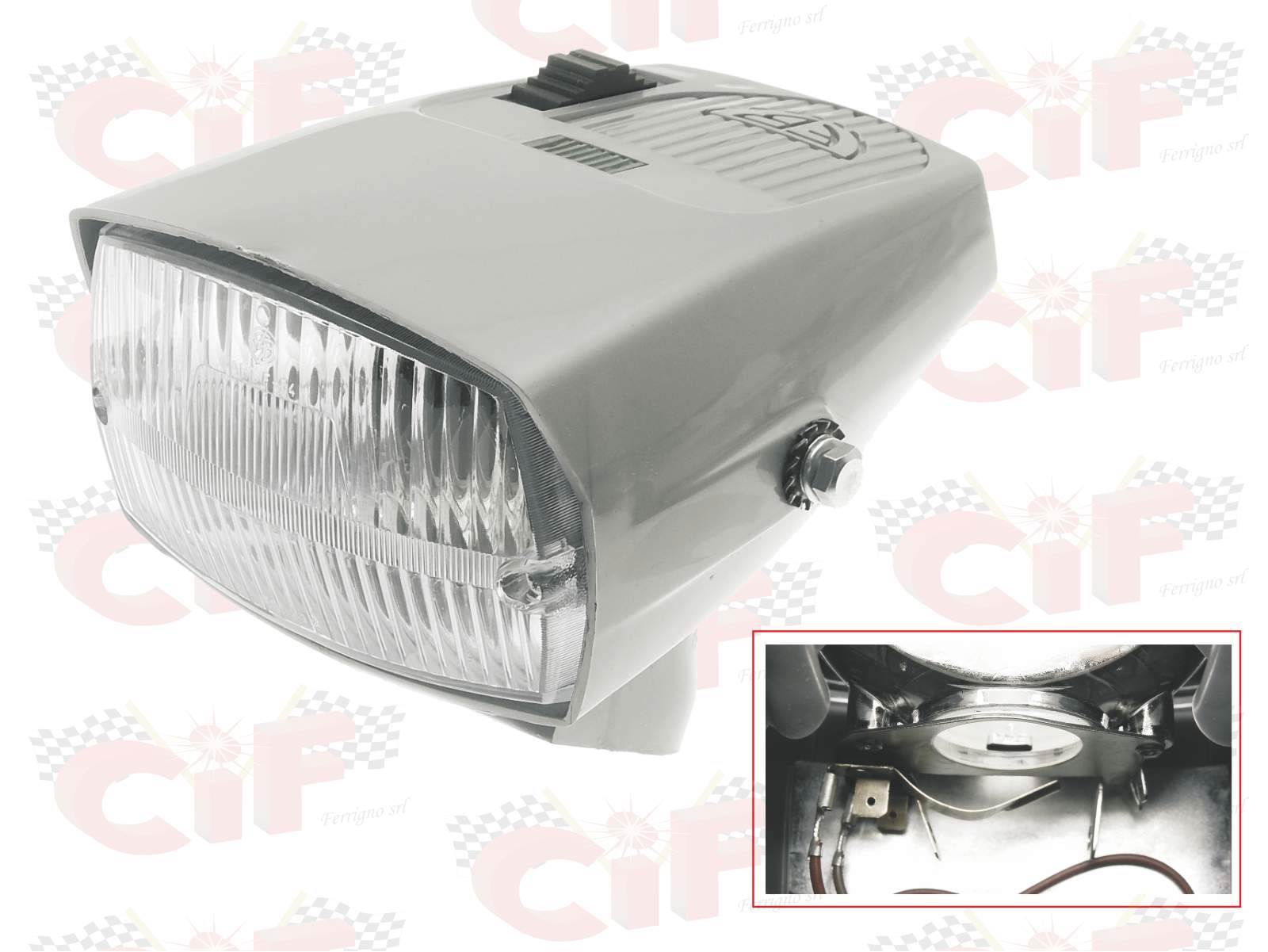 Fanale Anteriore Faro Completo A 2 Luci Colore Grigio - Ciao Sc