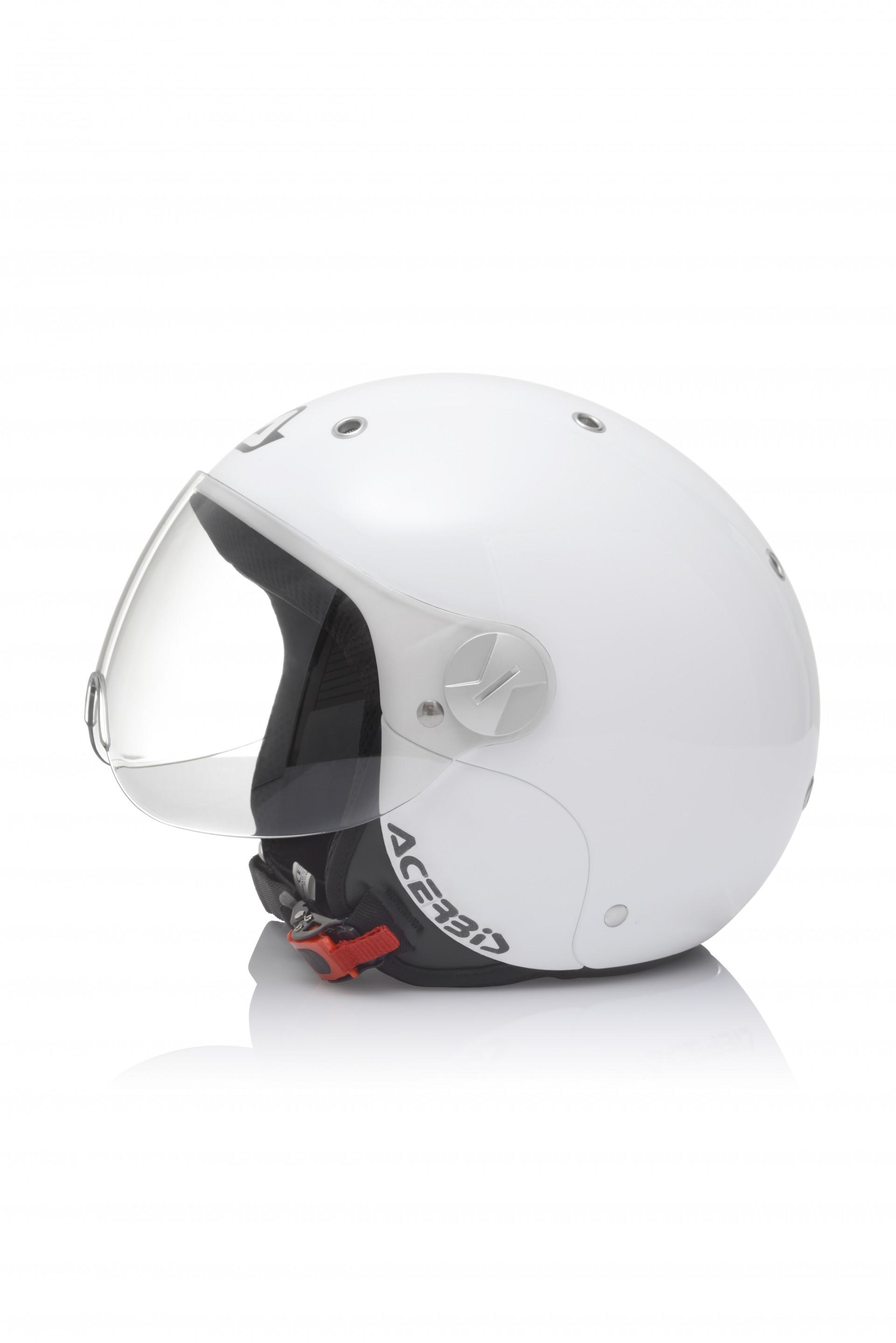 ACERBIS CASCO JET BAMBY BAMBINO BIANCO CON ADESIVI TG. 52cm MOTO SCOOTER