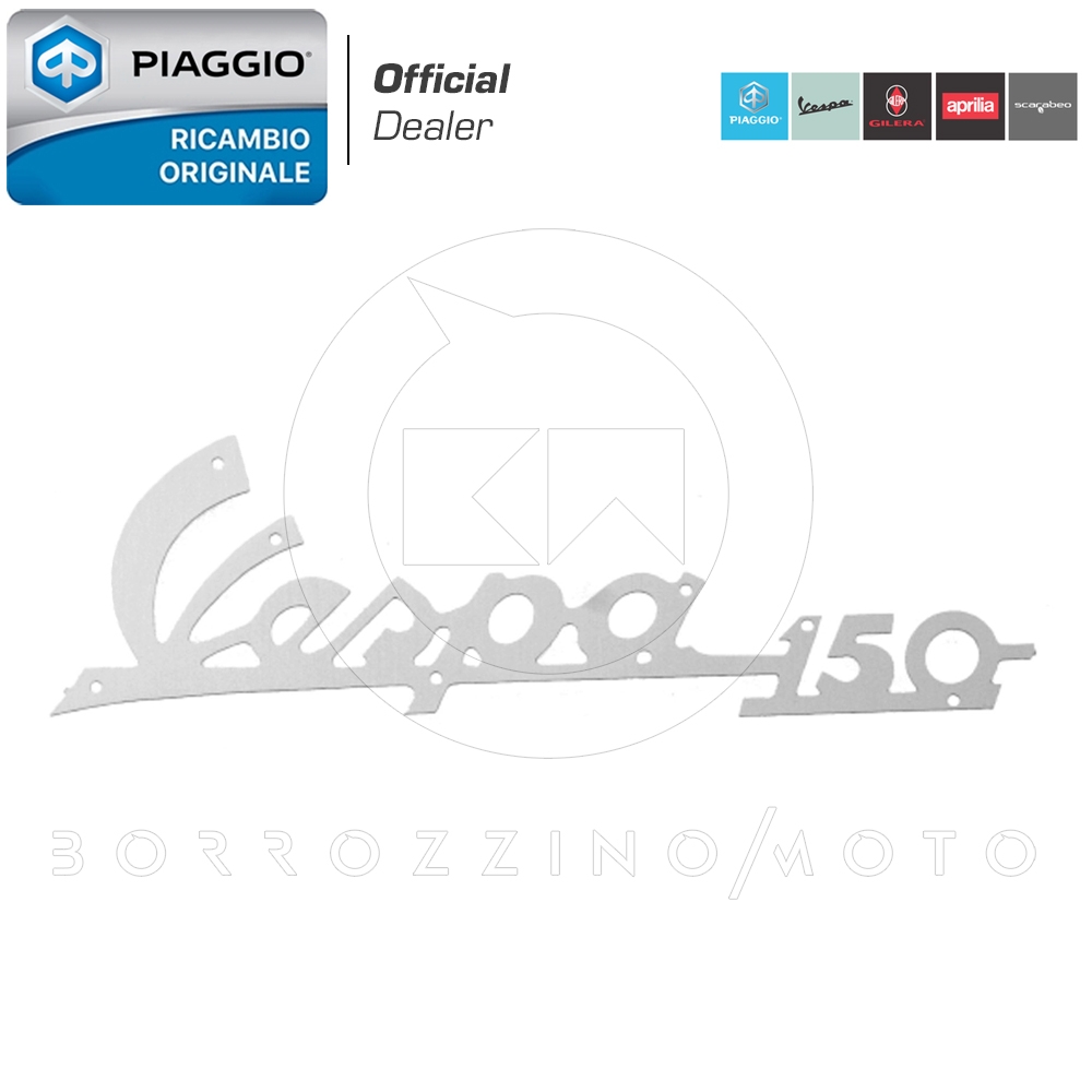 TARGHETTA SCRITTA VESPA 150 VBB VBA SCUDO ANTERIORE ORIGINALE PIAGGIO 084809