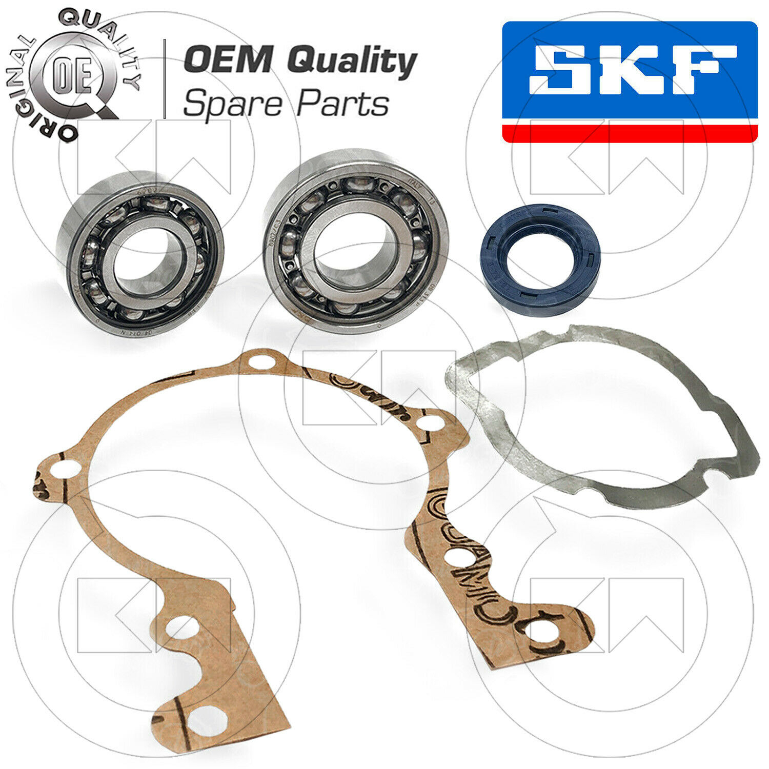 KIT GUARNIZIONI MOTORE PARAOLIO E CUSCINETTI SKF PER CICLOMOTORI PIAGGIO 50cc