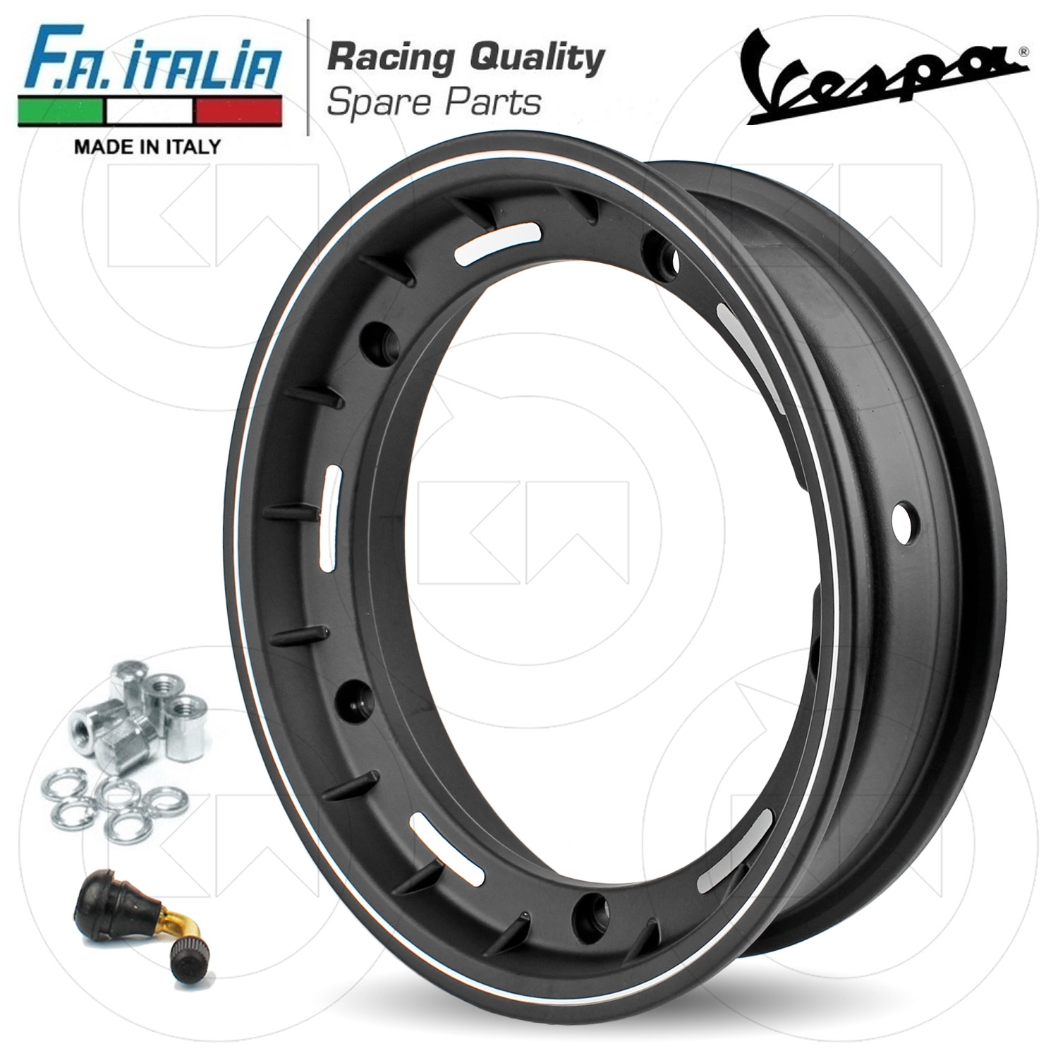 COPPIA CERCHI IN LEGA TUBELESS PINASCO GRIGIO 3.50.10 VESPA PX PE 125 150 200 