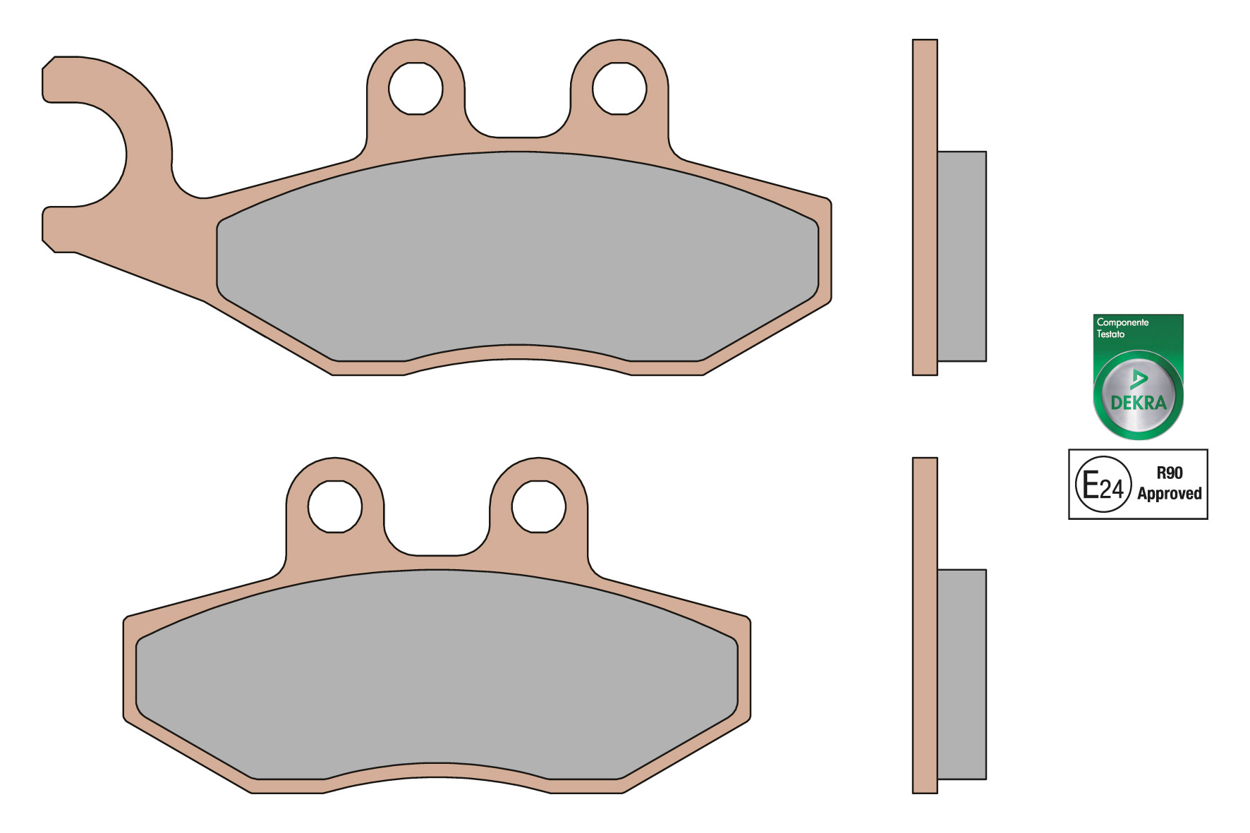 6215013BS MALOSSI PASTIGLIE FRENO ANTERIORE - POSTERIORE BRAKE PADS MHR SYNT OMOLOGATE PIAGGIO BEVERLY S 250 ie 4T LC euro 3