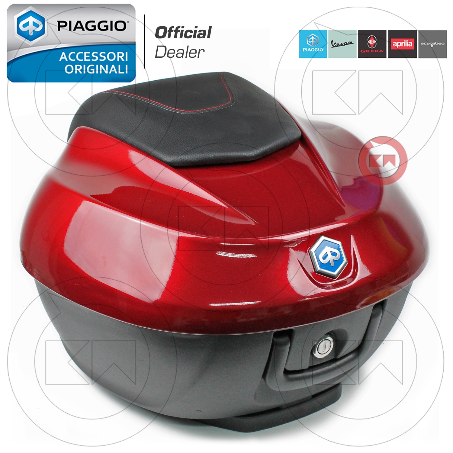 BAULETTO 36 LT ORIGINALE PIAGGIO BEVERLY 300 ie ROSSO MUST 880/A