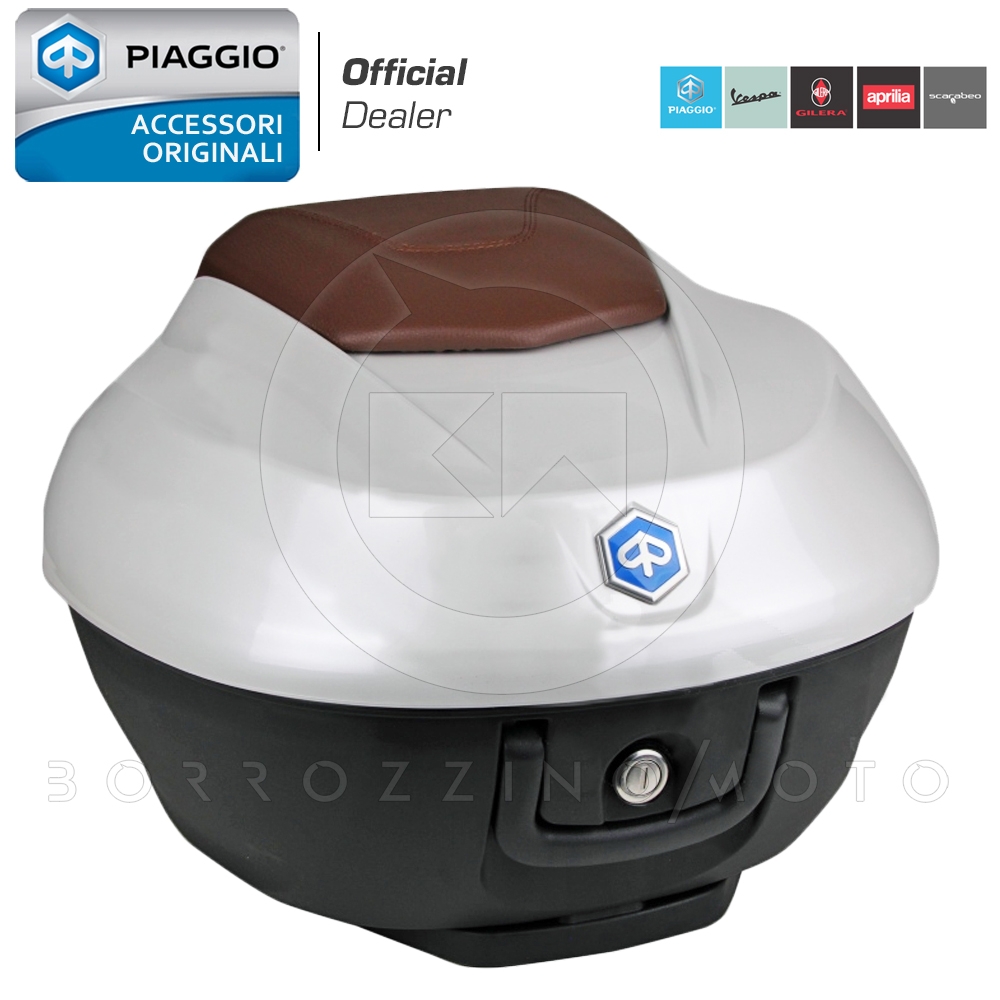 BAULETTO 36 LT ORIGINALE PIAGGIO BEVERLY 300/350 ie BIANCO ICEBERG 505A
