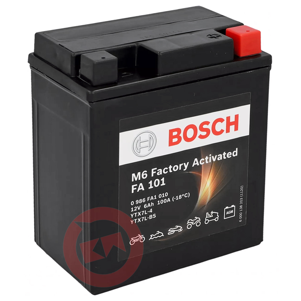 BATTERIA BOSCH YTX7L-BS FA101 PRONTA ALL'USO 12V 6AH HONDA SH 125 150 HORNET 600