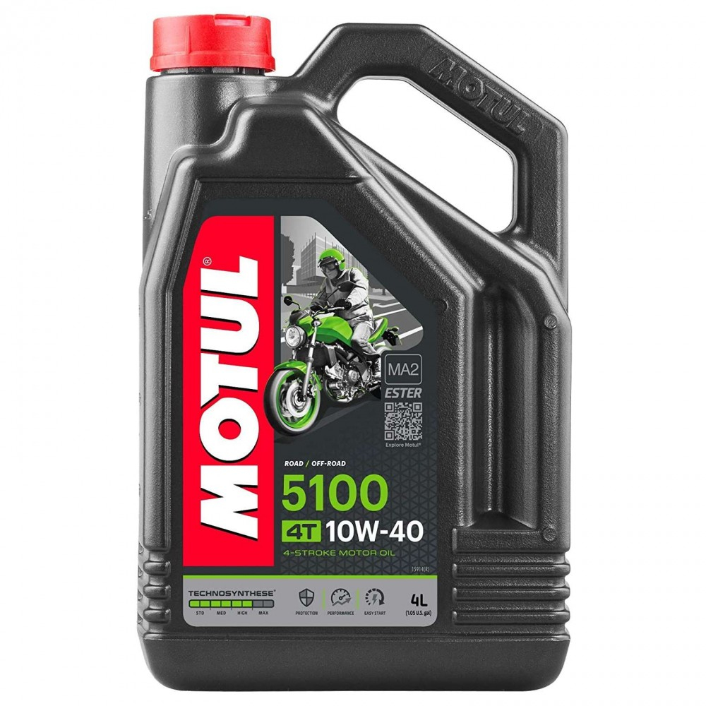 4LT OLIO MOTORE MOTUL 5100 10W-40 TECHOSYNTESE ESTER MA2 SEMISINTETICO MOTO