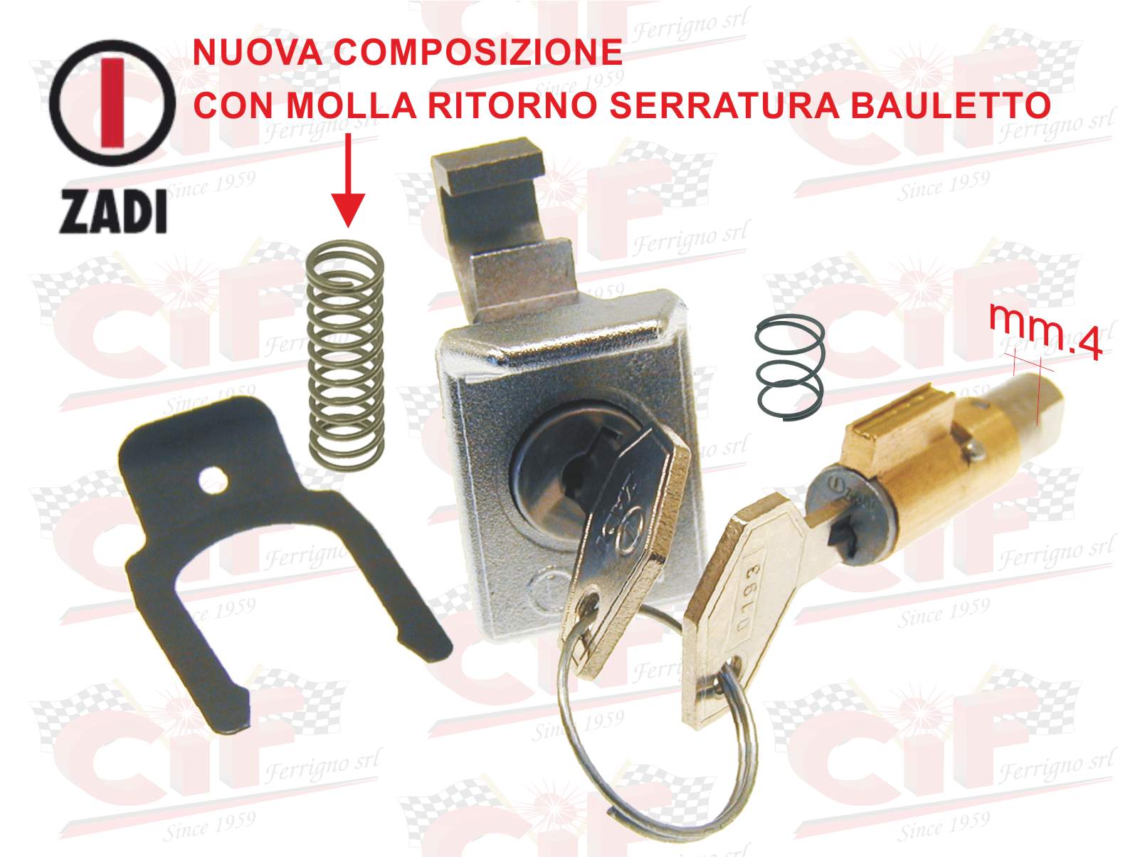 KIT SERRATURA BLOCCASTERZO  BAULETTO VESPA 50 SPECIAL 125 PRIMAVERA P125X