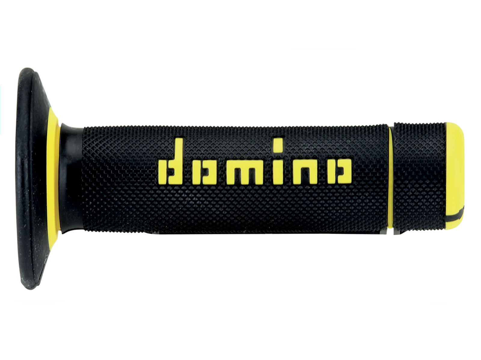 Coppia manopole Domino nere-gialle Off-Road Motocross 118mm