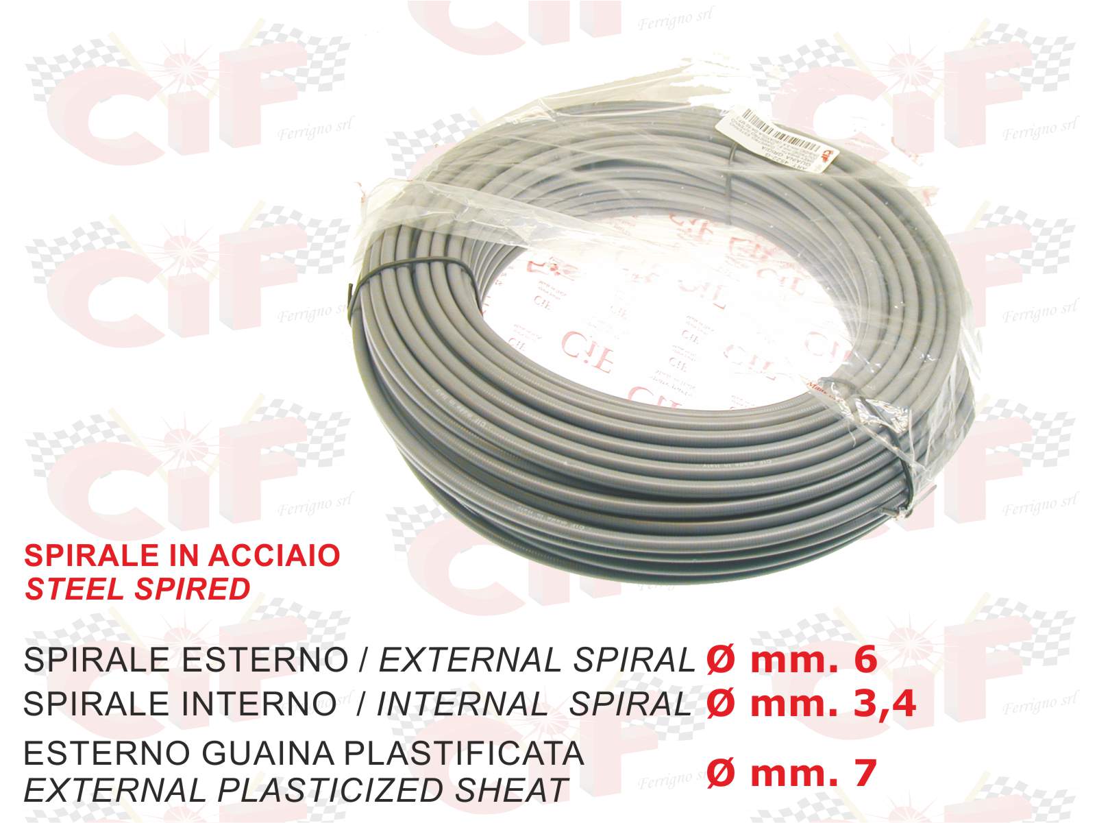 BOBINA GUAINA GRIGIO 50MT ESTERNO CON PLASTIFICA Ø mm. 7 - GREY SHEAT