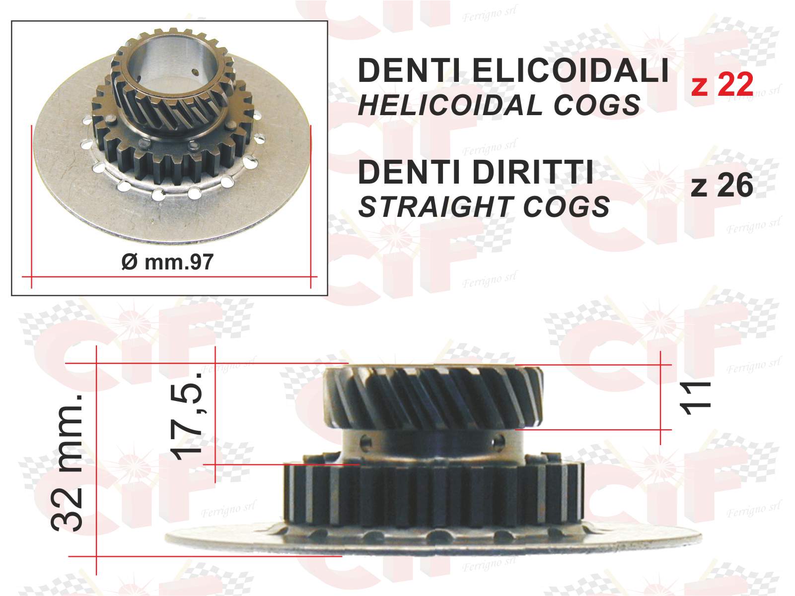 INGRANAGGIO FRIZIONE VESPA PX 125-150 P125X P150X RIF. PIAGGIO 113069