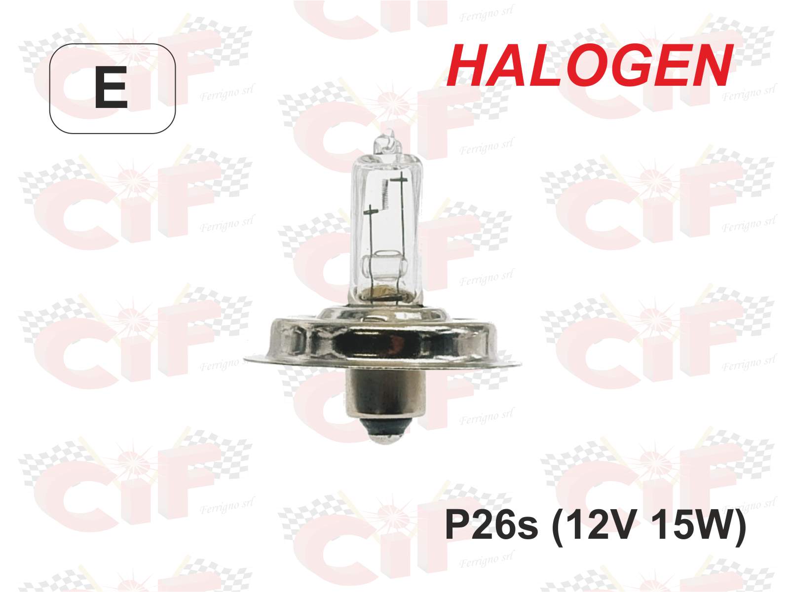 Lampadina Halogen (12v-15w) P26s Luce Anabbagliante