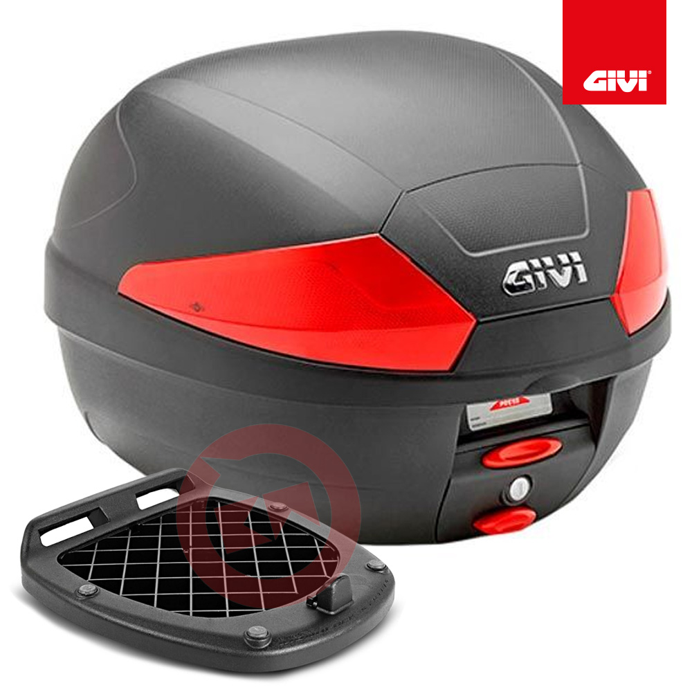 BAULETTO GIVI MONOLOCK 29LT NERO B29N2 CON PIASTRA UNIVERSALE MOTO SCOOTER