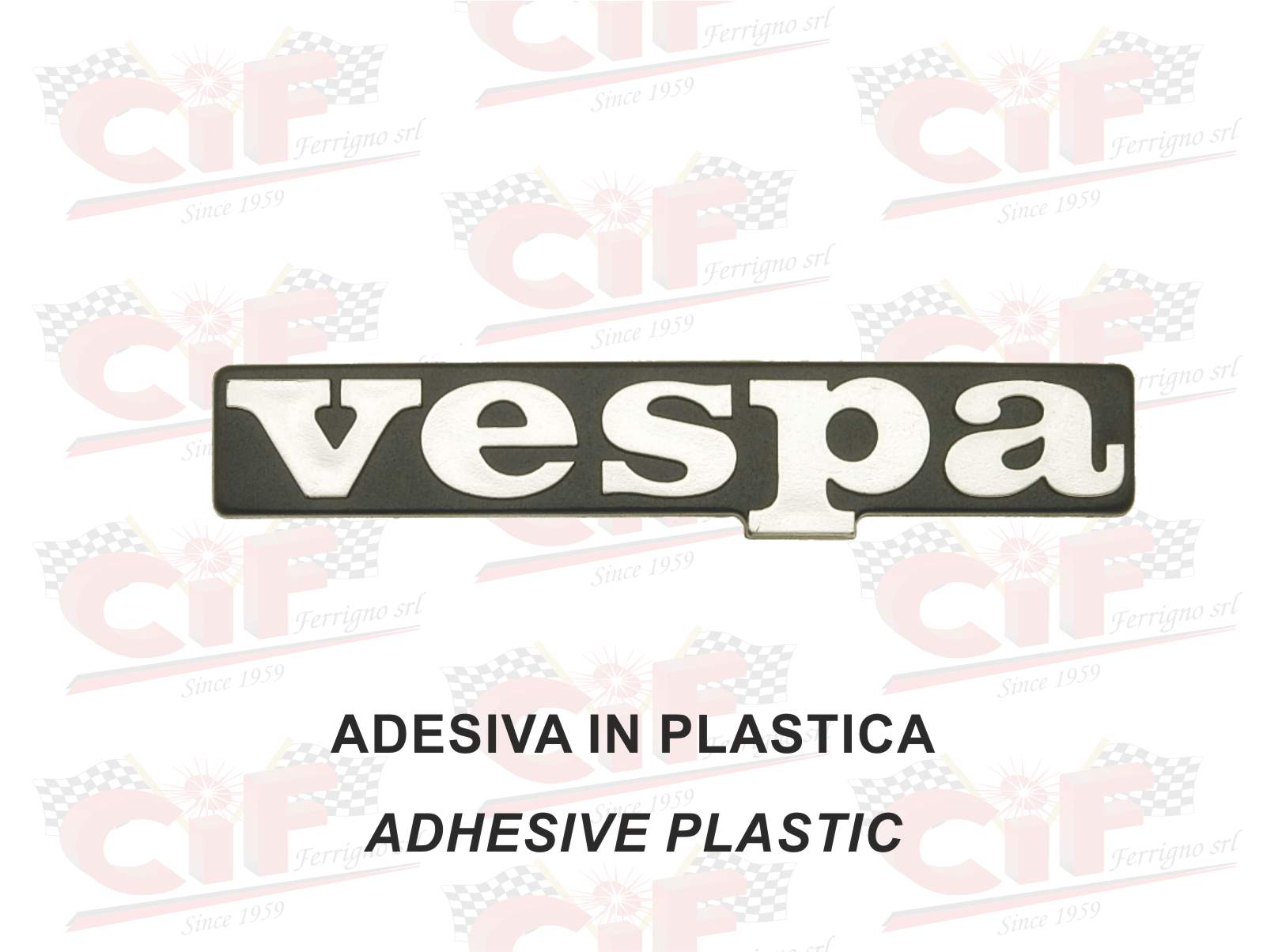 TARGHETTA VESPA ADESIVA IN PLASTICA PER SCUDO ANTERIORE VESPA PX - ARCOBALENO