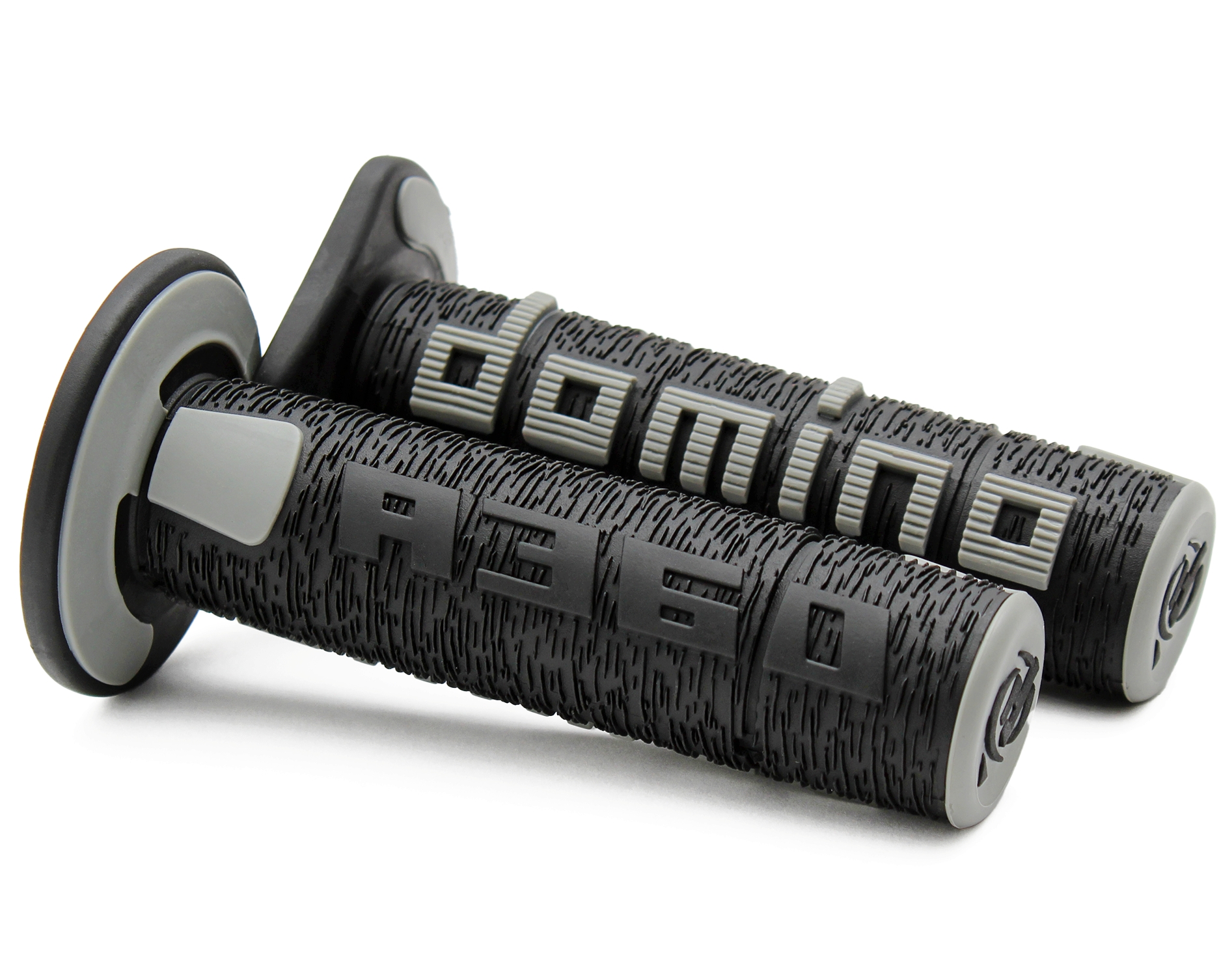 Coppia manopole Domino Moto cross enduro Off-road colore nero/grigio 120mm A36041C4052A7-0