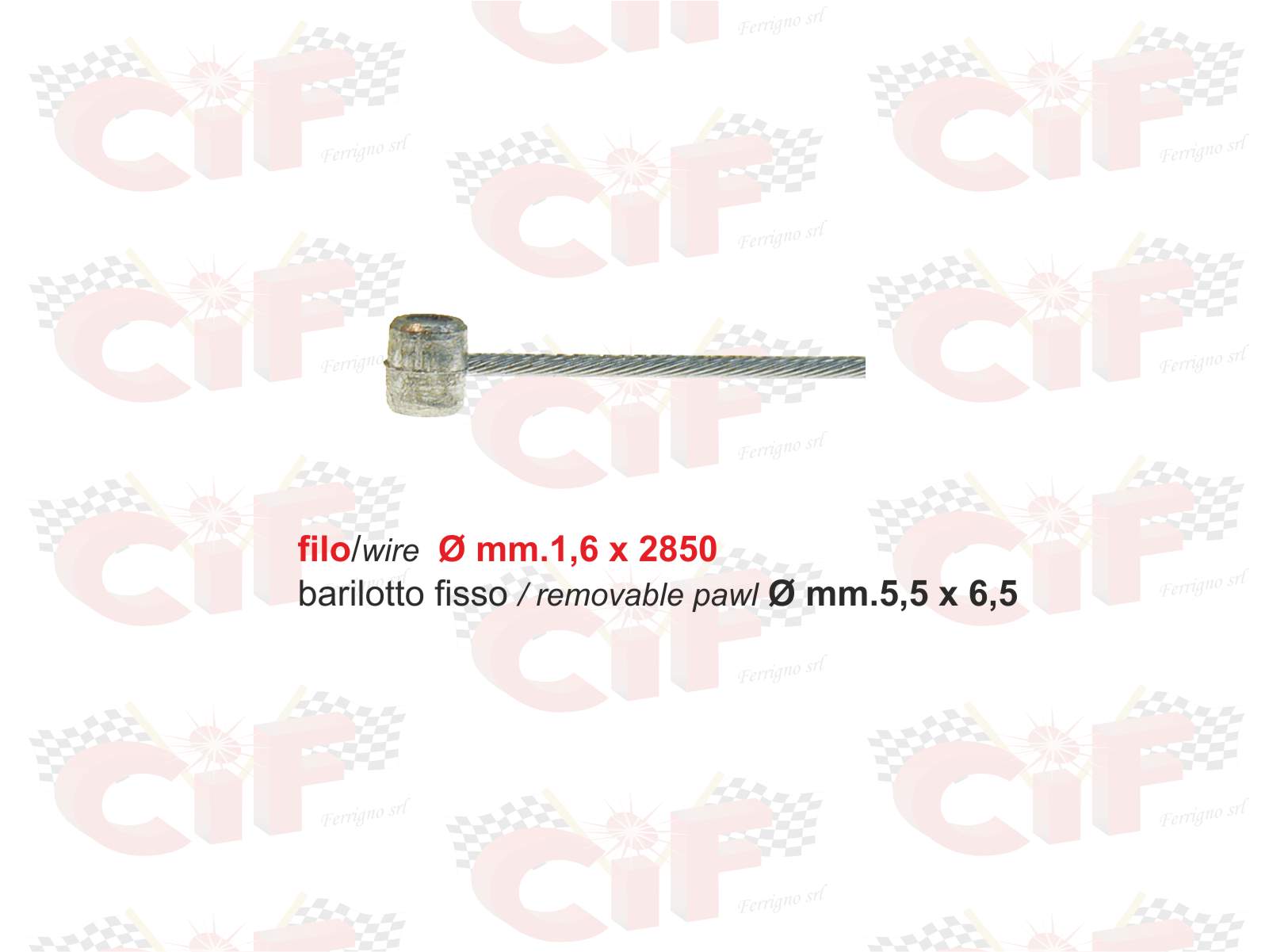 CAVO CAMBIO INTERNO APE 50 (FILO 1,6x285)(BAR.5,5x6,5)