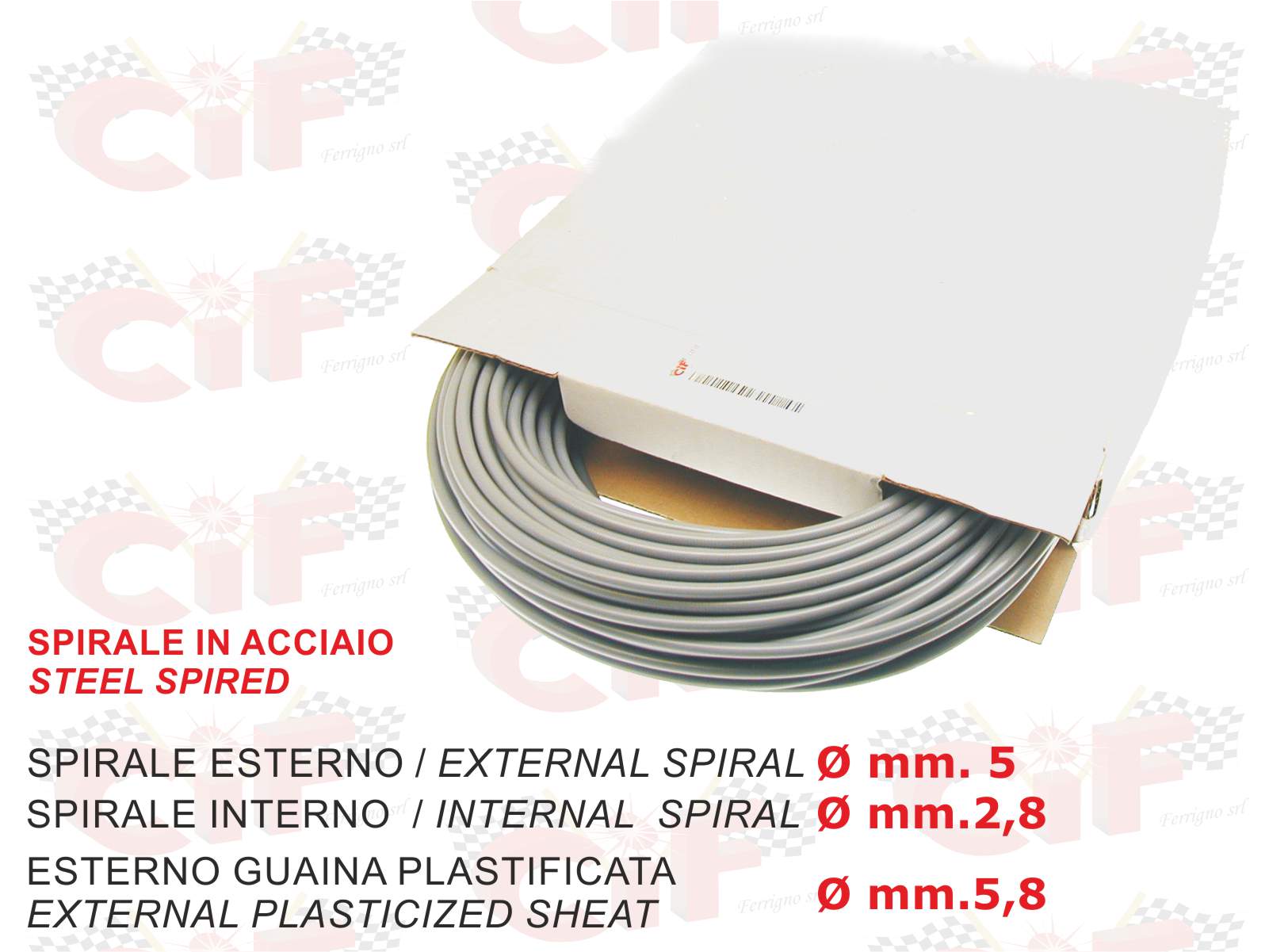 BOBINA GUAINA GRIGIO 50MT GRIGIO - ESTERNO CON PLASTIFICA Ø mm.5,8