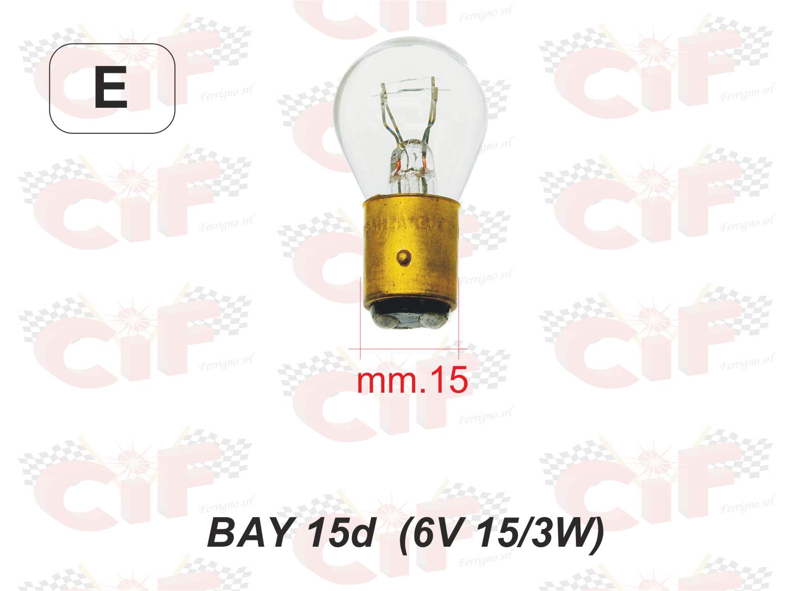 Lampadina Bay 15d (6v-15/3w) Doppio Filamento - Posizione E Stop