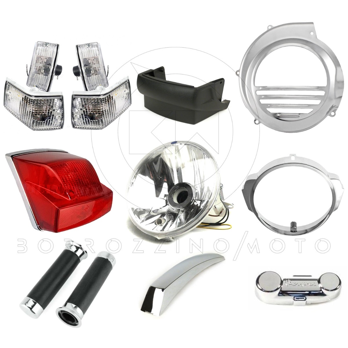 Kit Restauro Ricambi Accessori Cromati Piaggio Vespa PX 125 150 200