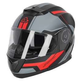 CASCO MOTO MODULARE ACERBIS SEREL 2206 NERO ROSSO OPACO OMOLOGAZIONE ECE 22.06