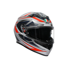 Casco Moto Integrale AGV K3 E2206 Space Matt White/Red Fluo Bianco Rosso Opaco
