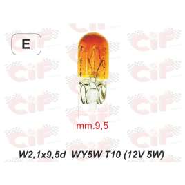 Lampadina Tutto Vetro (12v-5w) W2,1X9,5d Wy5w T10 Col.Ambra