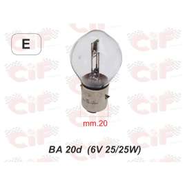 Lampadina Biluce Ba 20d (6v 25/25w) Per Fanale Anteriore Faro