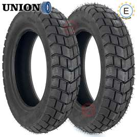 KIT COPPIA GOMME 100/90-10 8PR 61L UNION US132A PNEUMATICO TASSELLATO APE 50