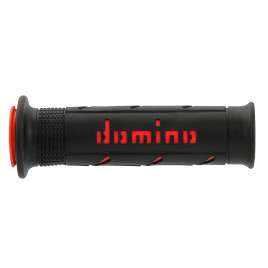 Coppia manopole Domino universale moto mx2 nero/rosso maxiscooter 126mm