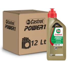 KIT 12LT OLIO MOTORE CASTROL POWER1 SCOOTER 4T 10w30 SEMISINTETICO