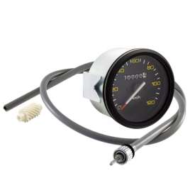CONTACHILOMETRI COMPLETO NERO SCALA 120 Km/h VESPA PX 125 150 200 PRIMA SERIE