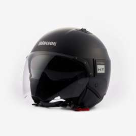 Casco Moto Jet Blauer BET MONO in Fibra Nero Opaco ECE2206