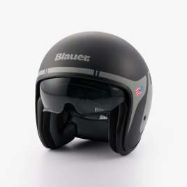 Casco Moto Jet Blauer PILOT 06 GO in fibra Nero Titanio Opaco ECE2206