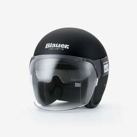 Casco Moto Jet Blauer POD 06 in fibra Nero Opaco Doppia Visiera ECE2206