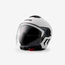Casco Moto Jet Blauer DJ-01 MONO Bianco Lucido Doppia visiera ECE2206